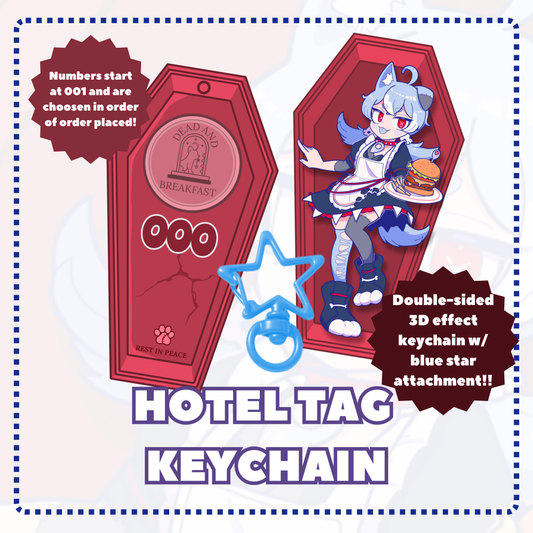 [PRE-ORDER] 3D Hotel Tag Keychain - RED